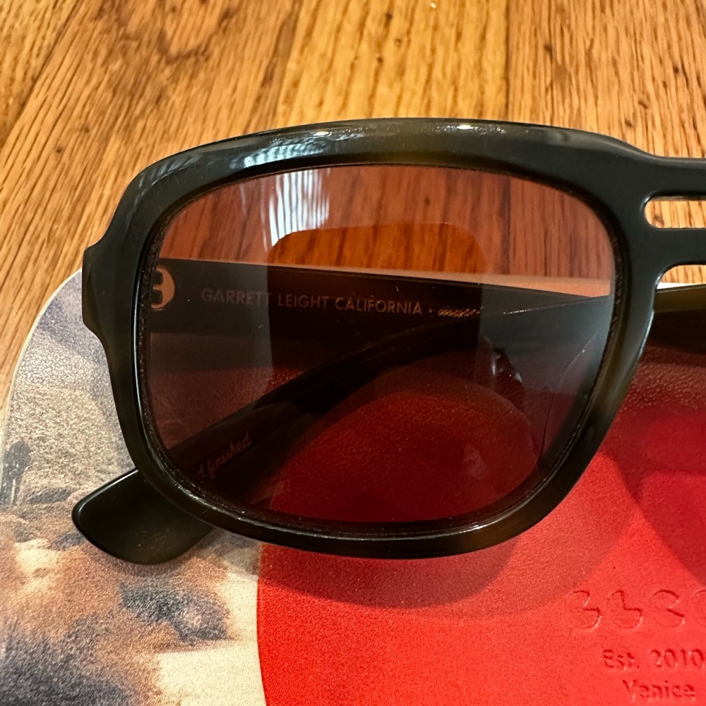 Garrett Leight Mossimo Alba Black and Brown Sunglasses - Picture 6 of 9